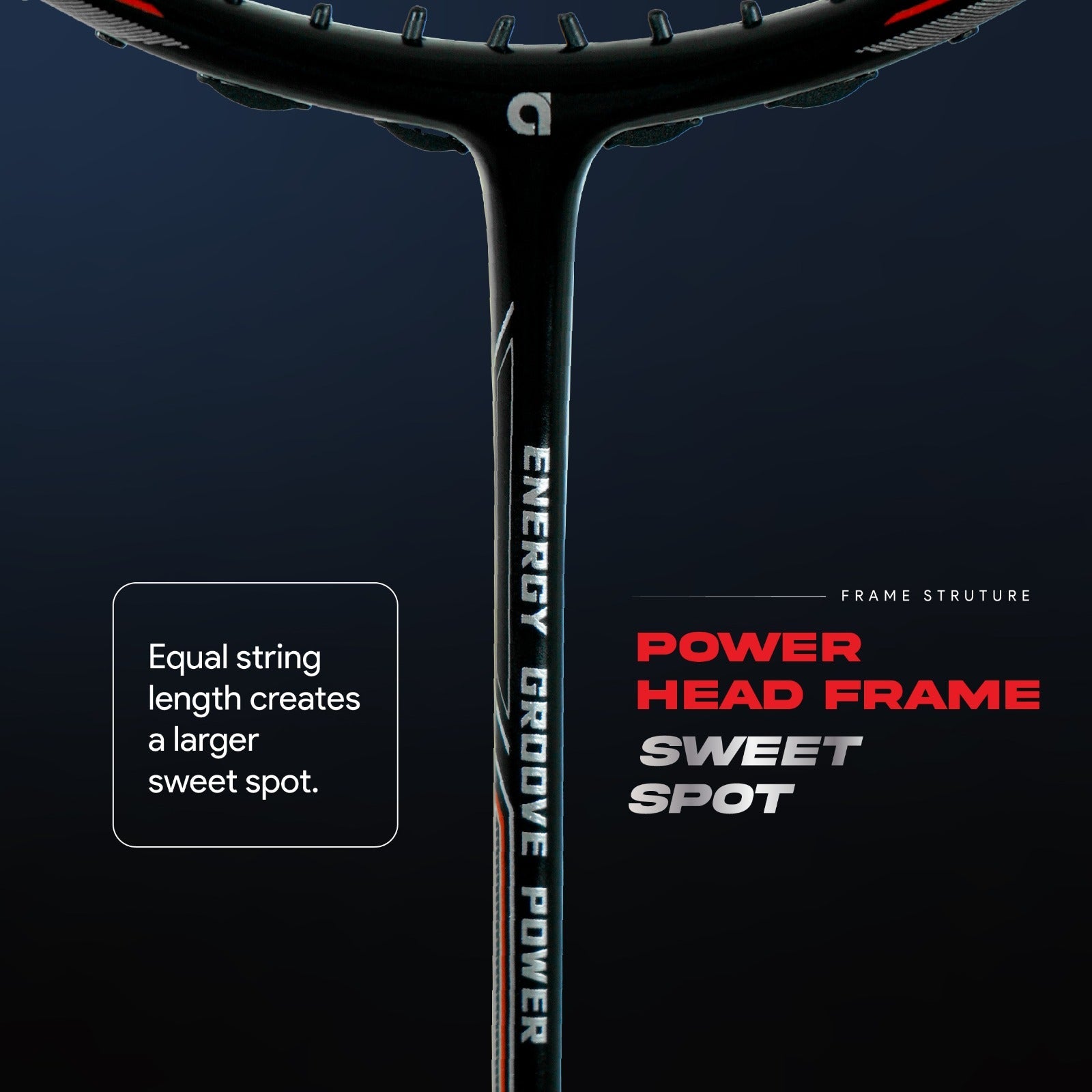 Apacs Energy Groove Power Badminton Racket- GROMMETLESS SYSTEM BADMINTON RACKET