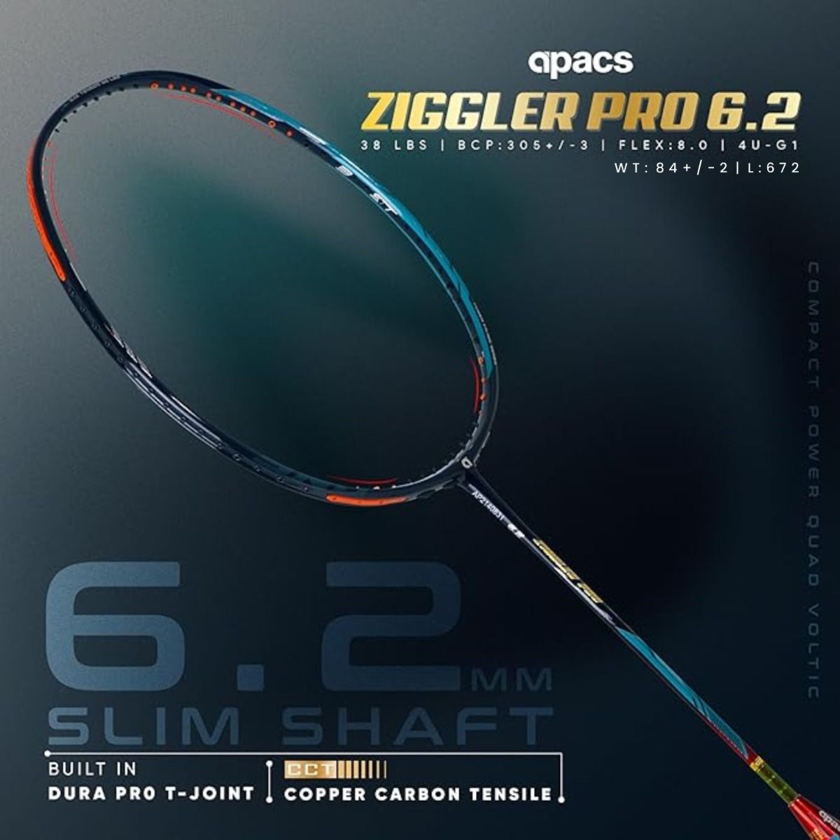 APACS Ziggler Pro 6.2 Badminton Racket
