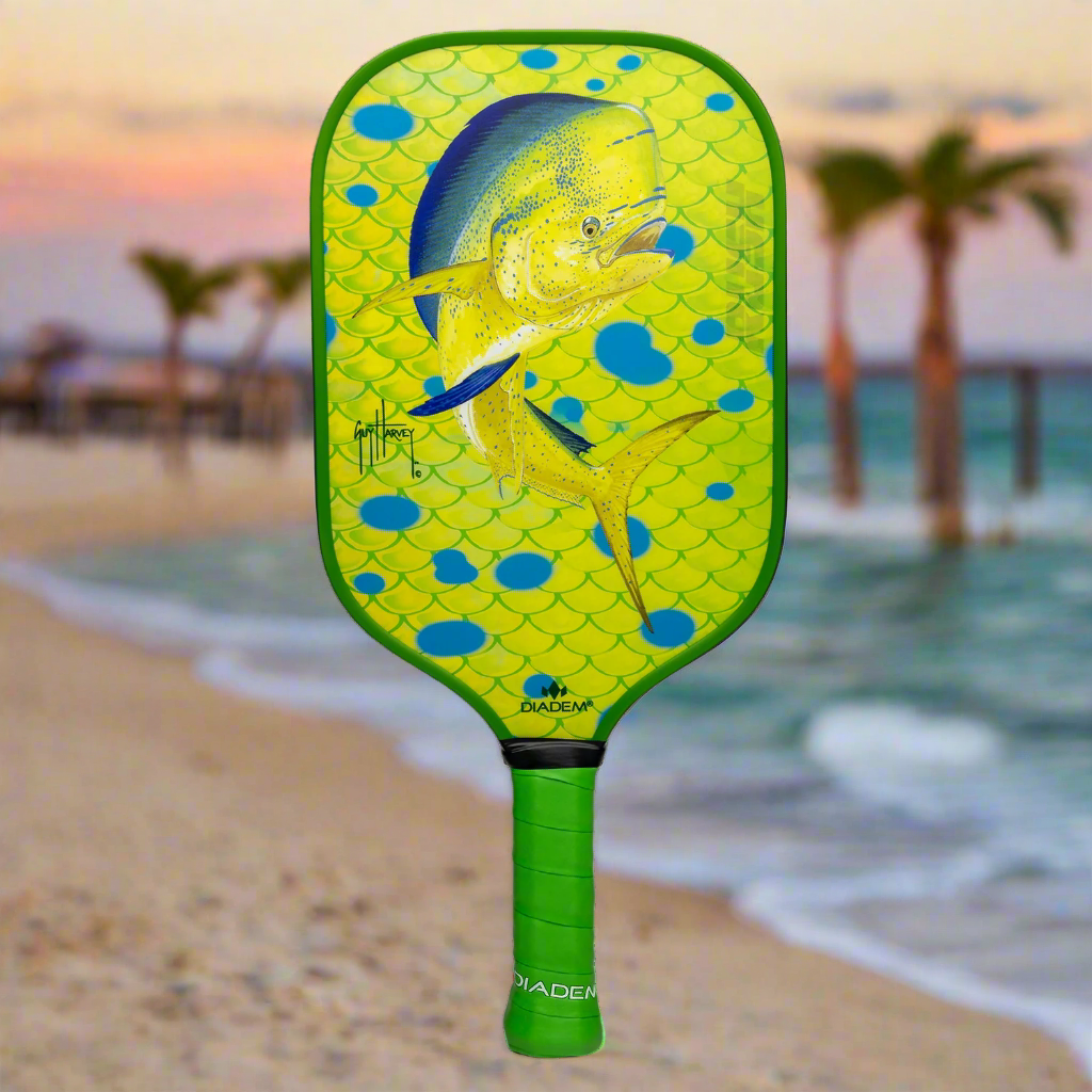 Diadem Rush Guy Harvey Limited Edition Pickleball Paddle - Front Design Beach Side