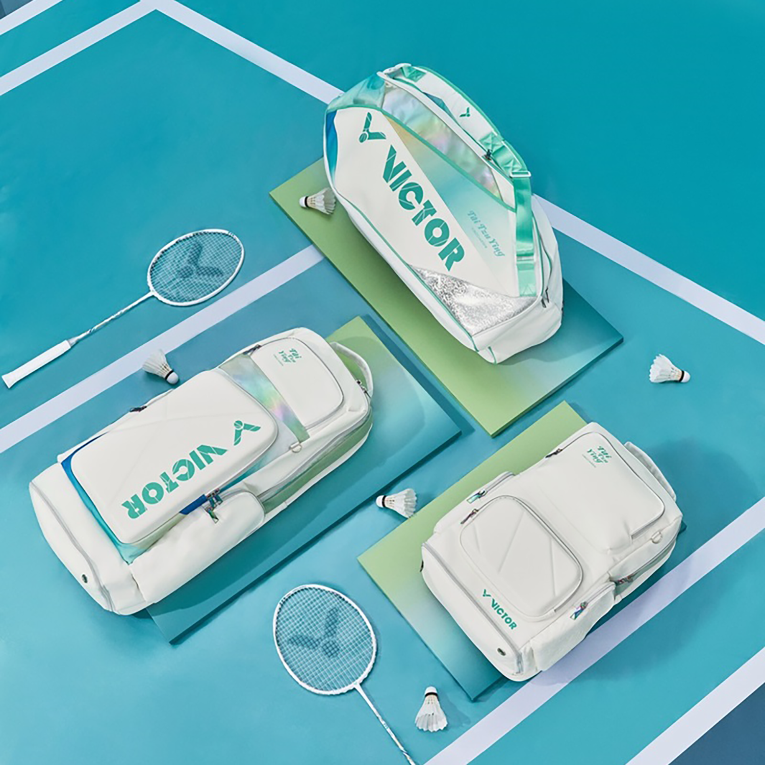 Victor Tai Tzu Ying 6 Piece Racket Bag BR5233TTY AR (Bright White/ Cockatoo Green)