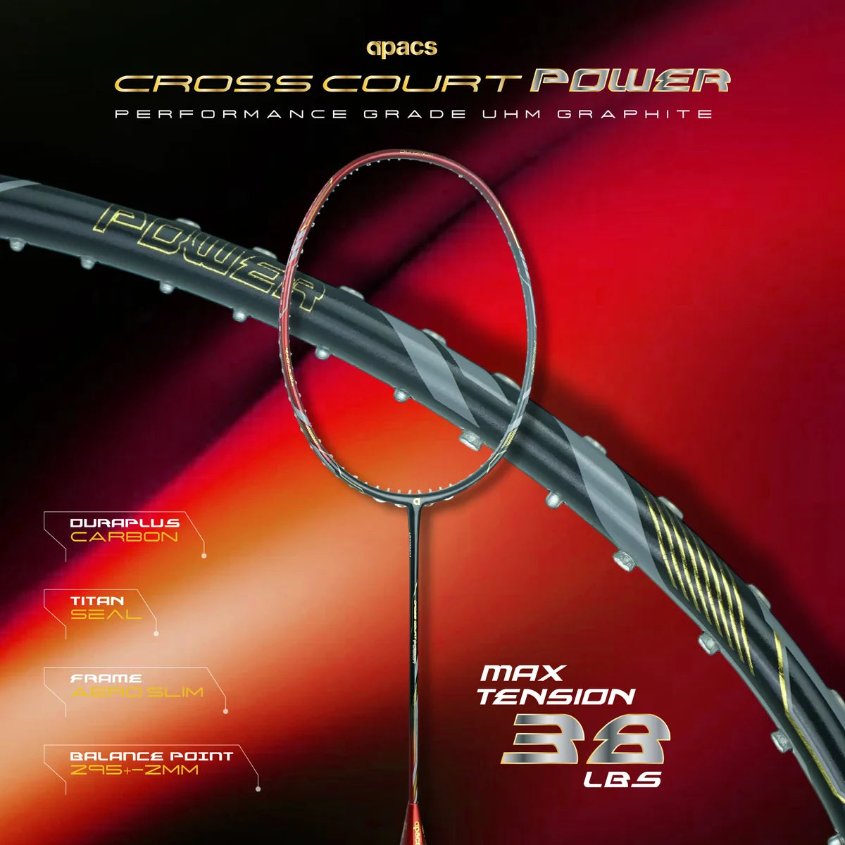 APACS Cross Court Power Badminton Racket