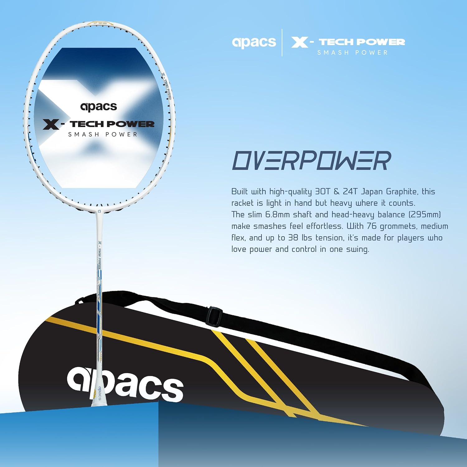 APACS X-Tech Power Badminton Racket