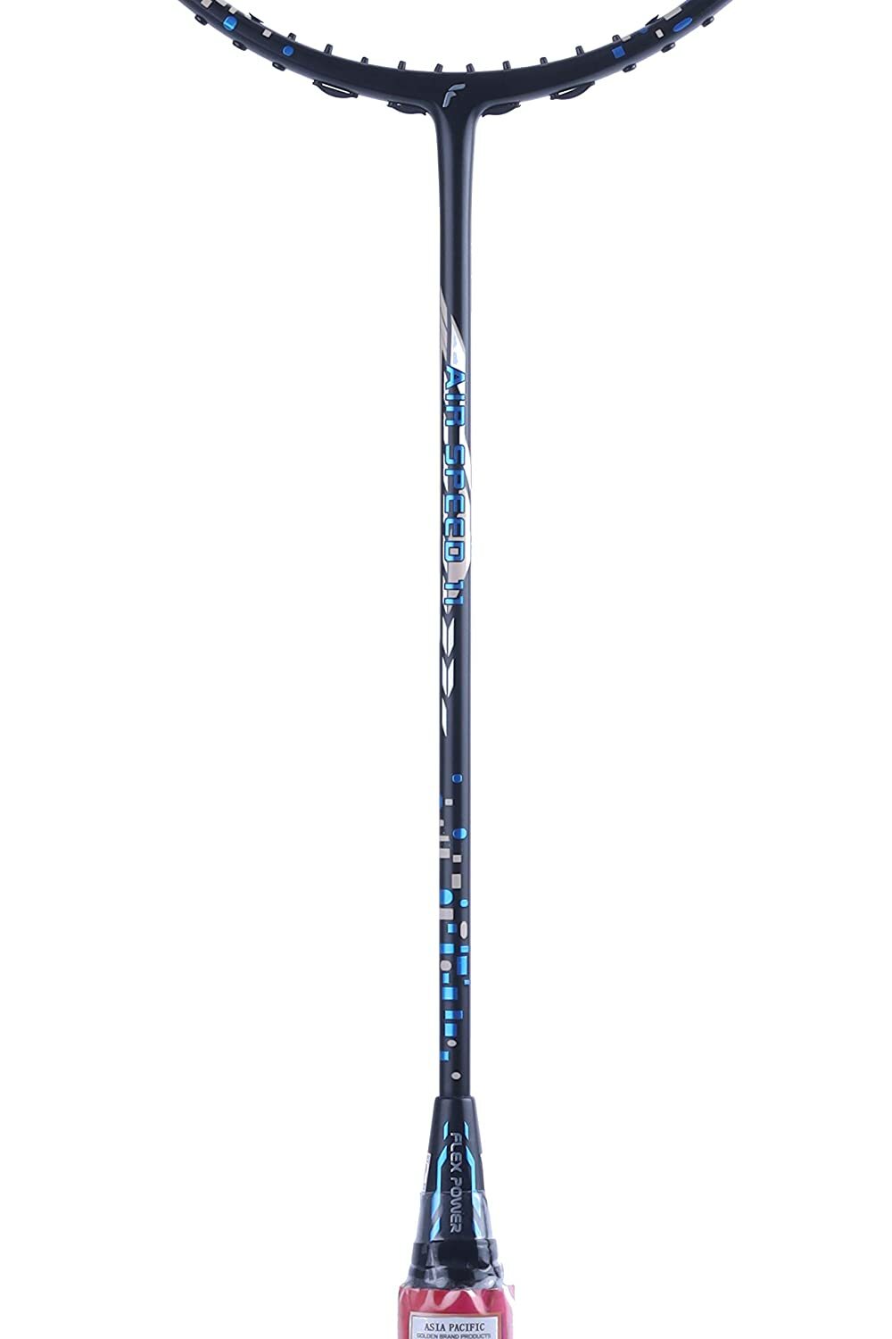 Flex Power Air Speed 11 Mega Tension - 33LBS Full Graphite Badminton Racquet with Full Racket Cover Black/Blue