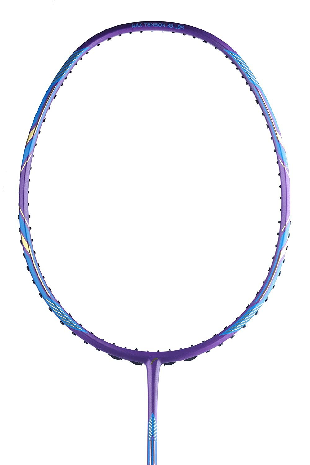 Flex Power Air Speed 10 Mega Tension - 33LBS Full Graphite Badminton Racquet with Full Racket Cover Purple/Neon
