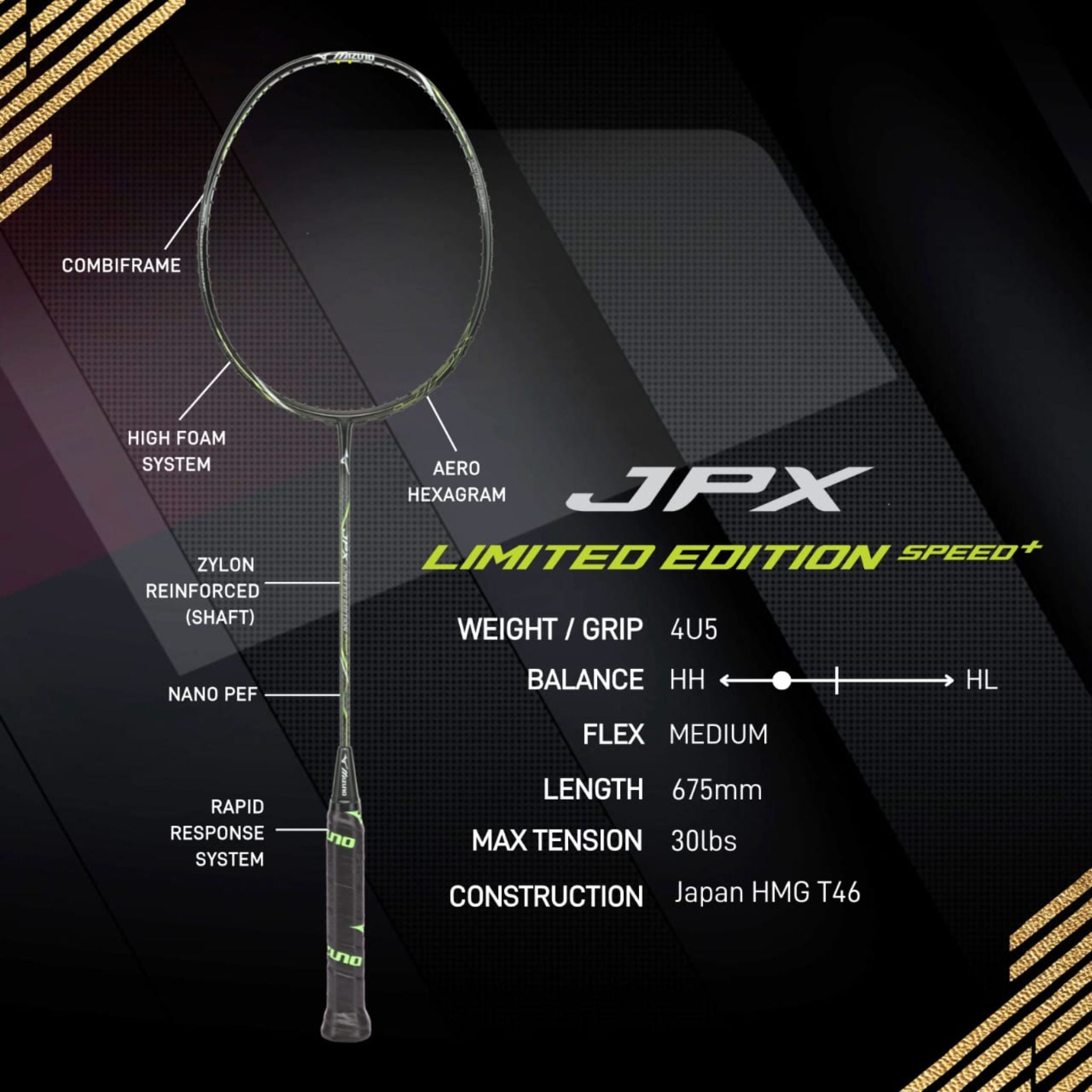 Mizuno JPX Limited Edition Speed + Badminton Racket
